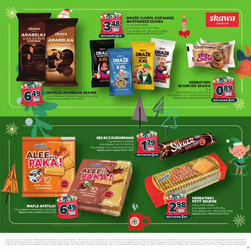 Gazetka promocyjna Stokrotka - Katalog Mikołajki! - ważna 20.11 do 10.12.2025 - strona 27 - produkty: Herbatniki, Herbatniki Petit Beurre, Kakao, Kawa, Mięso, Owoce, Sękacz, Wafle, Warzywa