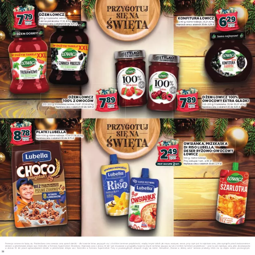 Gazetka promocyjna Stokrotka - Katalog Mikołajki! - ważna 20.11 do 10.12.2025 - strona 38 - produkty: Bell, Bella, Deser, Dżem, Konfitura, Lubella, Mięso, Owoce, Owsianka, Por, Ryż, Ser, Warzywa