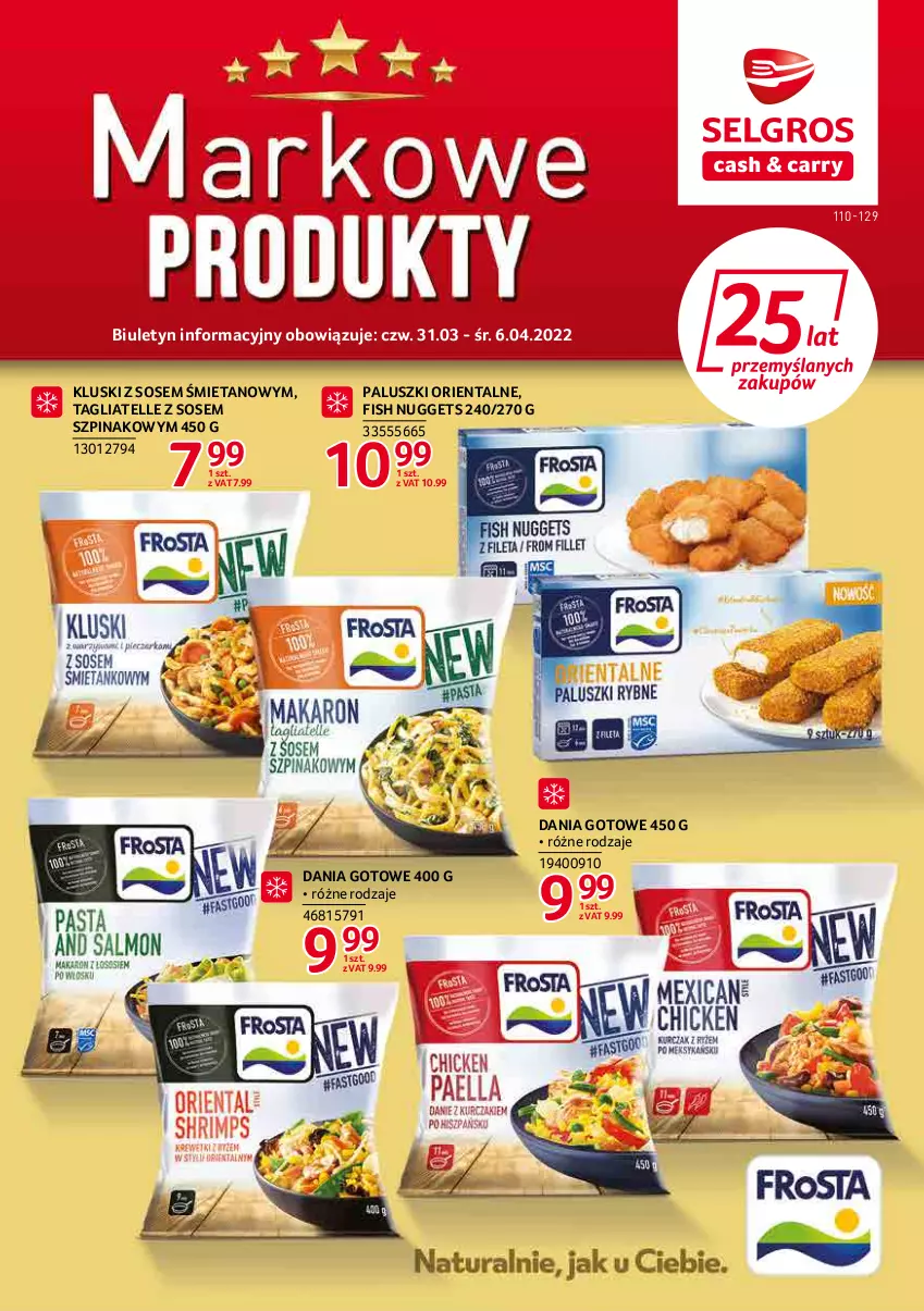 Gazetka promocyjna Selgros - Katalog Markowe Produkty - ważna 31.03 do 06.04.2022 - strona 1 - produkty: Dania gotowe, Sos, Szpinak, Tagliatelle