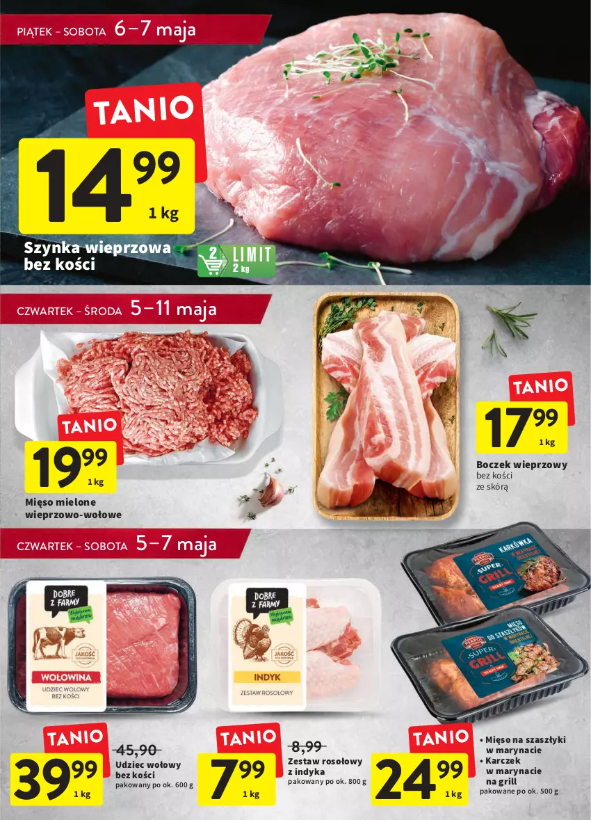 Gazetka promocyjna Intermarche - ważna 05.05 do 11.06.2022 - strona 15 - produkty: Boczek, Boczek wieprzowy, Grill, Mięso, Mięso mielone, Szynka, Szynka wieprzowa, Udziec wołowy