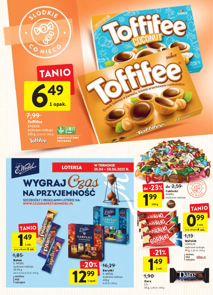 Gazetka promocyjna Intermarche - ważna 05.05 do 11.06.2022 - strona 26 - produkty: Baryłki, Baton, Cukier, Cukierki, E. Wedel, Góralki, Wafelek, Wawel