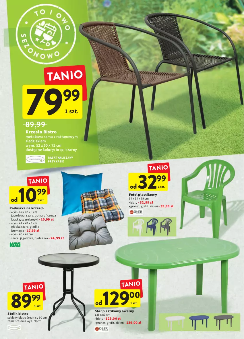 Gazetka promocyjna Intermarche - ważna 05.05 do 11.06.2022 - strona 34 - produkty: Fotel, Gra, Granat, Krzesło, Poduszka, Rama, Stół, Stolik