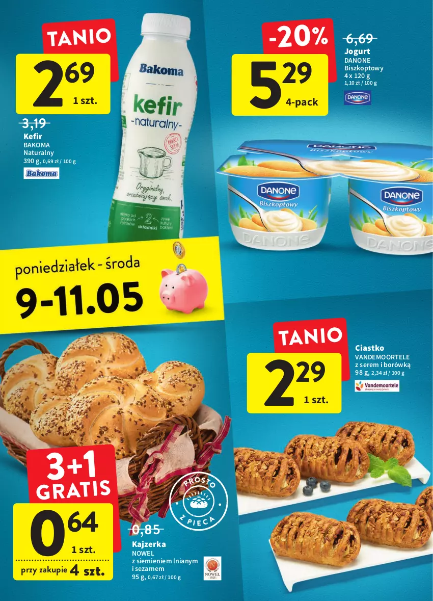 Gazetka promocyjna Intermarche - ważna 05.05 do 11.06.2022 - strona 39 - produkty: Bakoma, Danone, Jogurt, Kajzerka, Kefir, Ser, Sezam