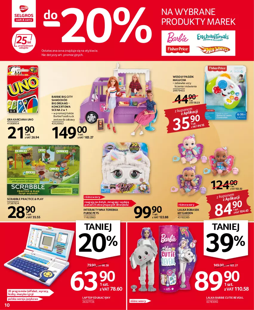 Gazetka promocyjna Selgros - Oferta przemysłowa - ważna 25.08 do 07.09.2022 - strona 10 - produkty: Barbie, Fa, Gra, Gry, Lalka, Pur, Samochód, Scrabble, Tera, Top, Torebka, Zabawka