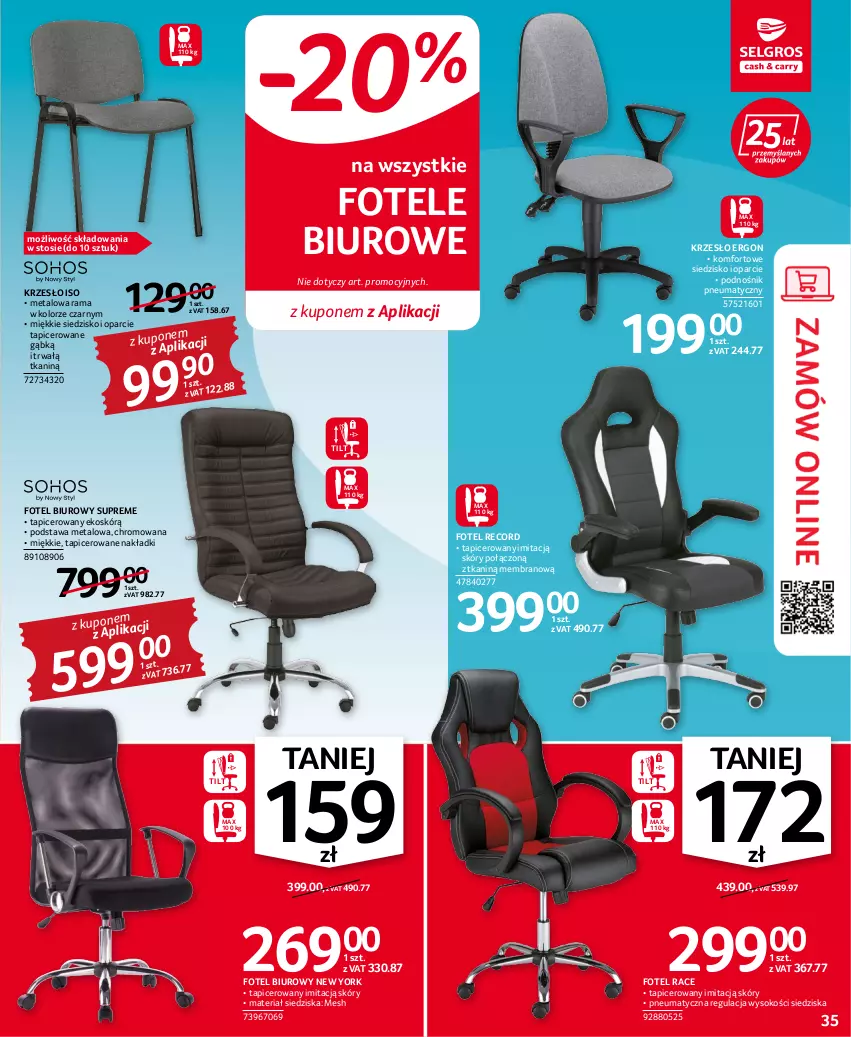 Gazetka promocyjna Selgros - Oferta przemysłowa - ważna 25.08 do 07.09.2022 - strona 35 - produkty: Biuro, Fotel, Krzesło, Rama, Siedzisko, Sok