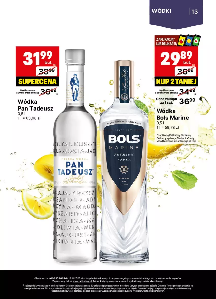 Gazetka promocyjna Delikatesy Centrum - Delibarek DC44-DC45 - ważna 30.10 do 12.11.2025 - strona 13 - produkty: Bols, Rama, Rum, Wódka