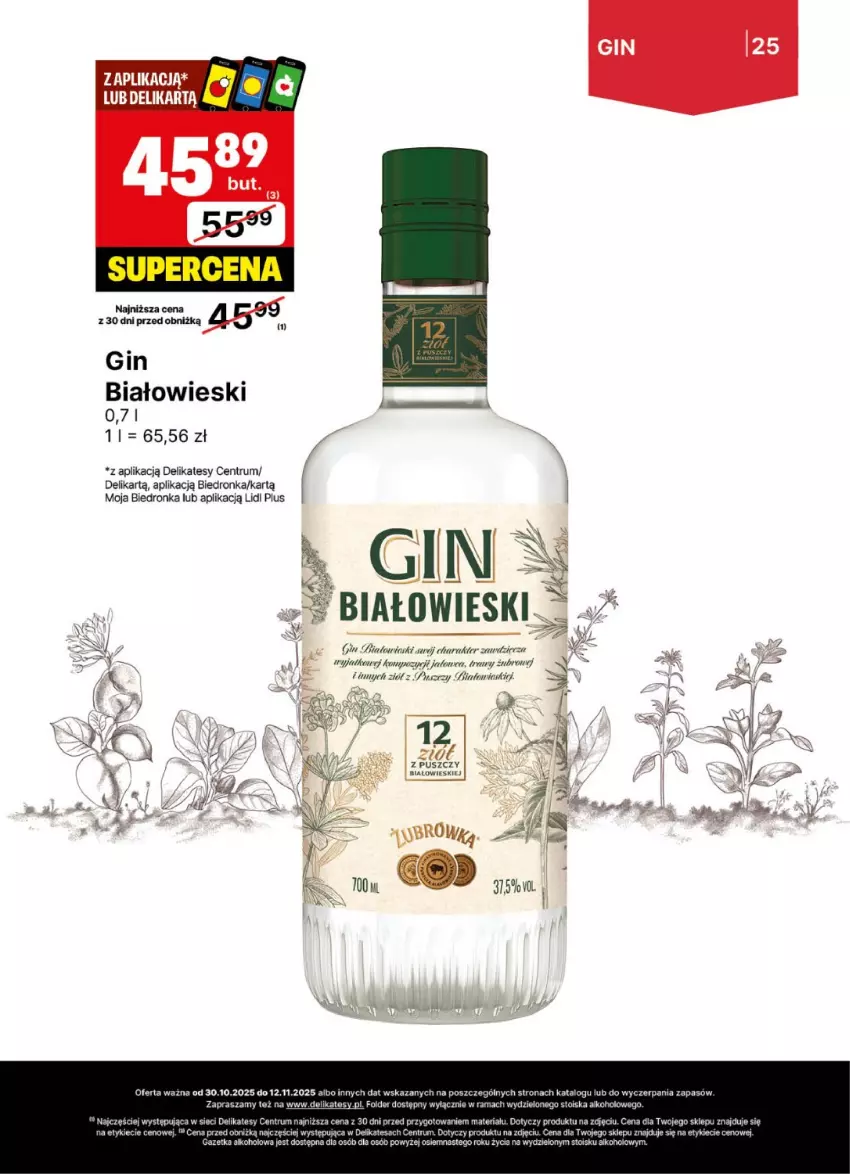 Gazetka promocyjna Delikatesy Centrum - Delibarek DC44-DC45 - ważna 30.10 do 12.11.2025 - strona 25 - produkty: Gin, Rama, Rum
