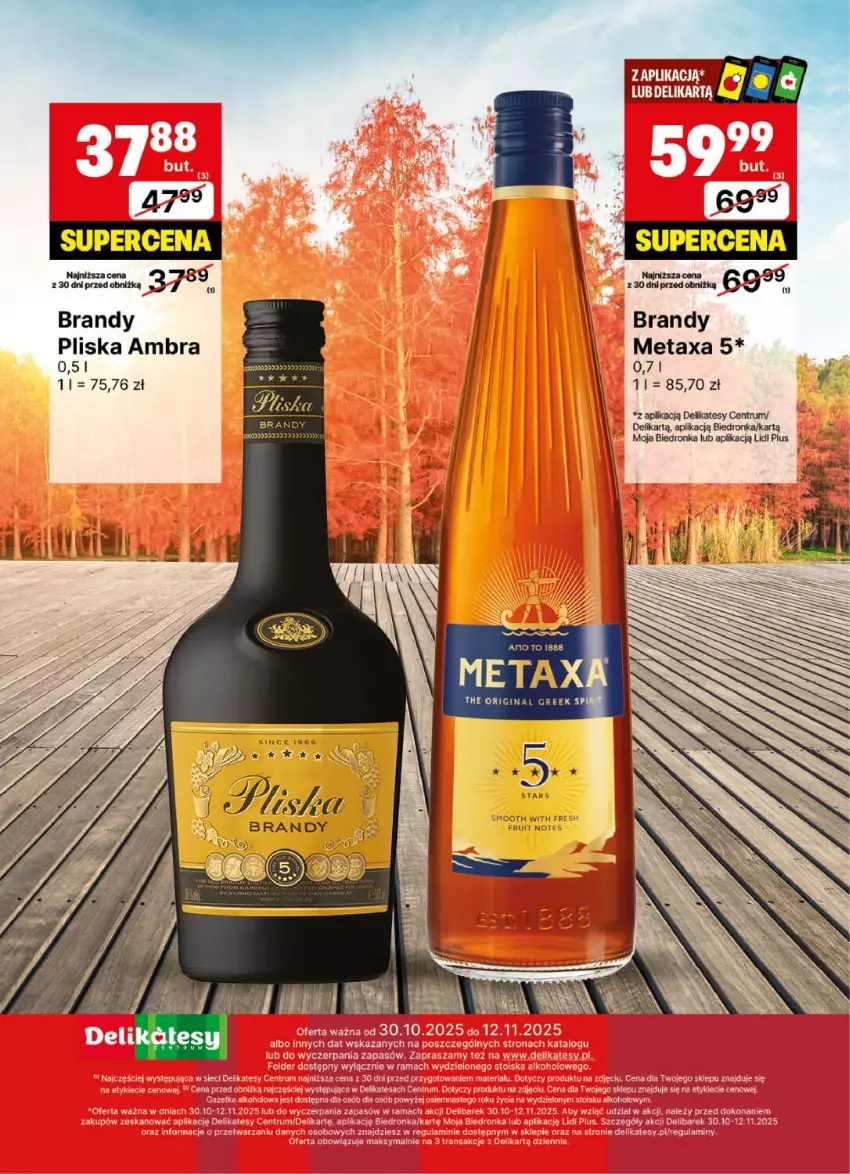 Gazetka promocyjna Delikatesy Centrum - Delibarek DC44-DC45 - ważna 30.10 do 12.11.2025 - strona 27 - produkty: Brandy, Gin, Metaxa, Pliska, Rum