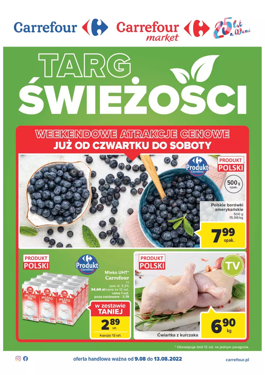 Gazetka promocyjna Carrefour - Gazetka Targ świeżości - ważna 09.08 do 13.08.2022 - strona 1 - produkty: Fa, Kurczak