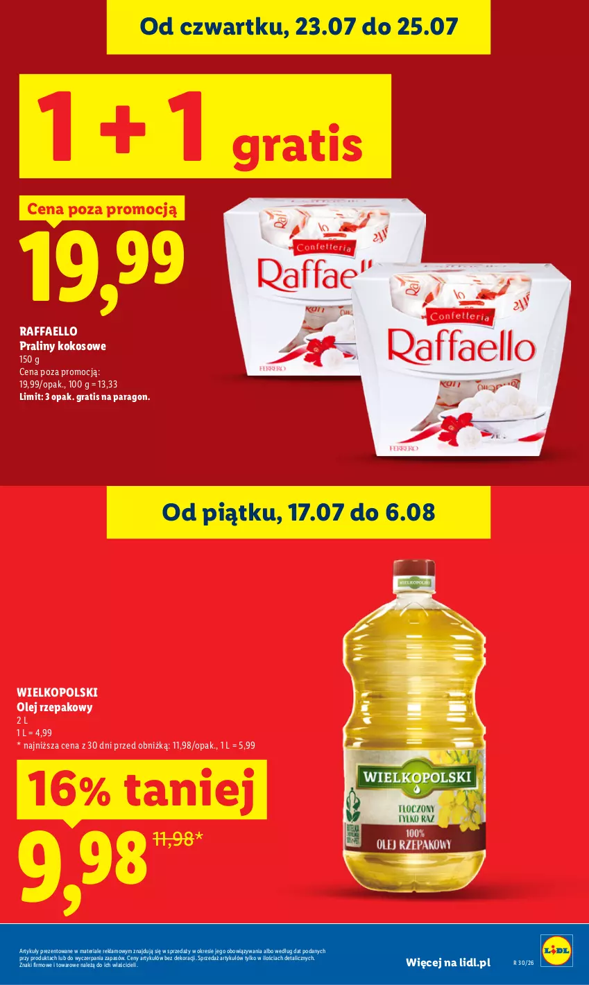 Gazetka promocyjna Lidl - Gazetka ważna od 23.07. do 25.07. - ważna 23.07 do 25.07.2026 - strona 11 - produkty: Fa, Gra, Kokos, Olej, Olej rzepakowy, Praliny, Raffaello