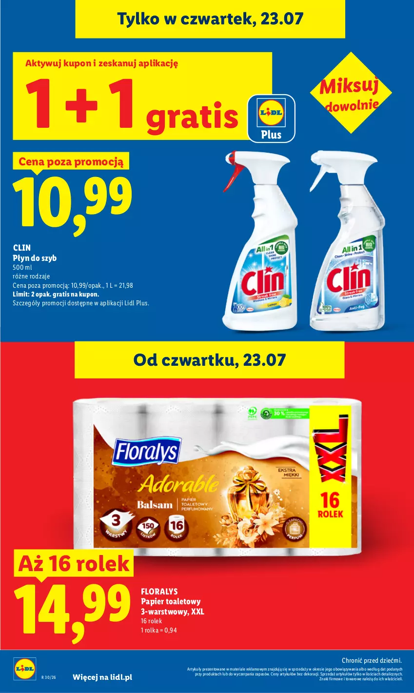 Gazetka promocyjna Lidl - Gazetka ważna od 23.07. do 25.07. - ważna 23.07 do 25.07.2026 - strona 26 - produkty: Clin, Flora, Gra, Papier, Papier toaletowy, Płyn do szyb