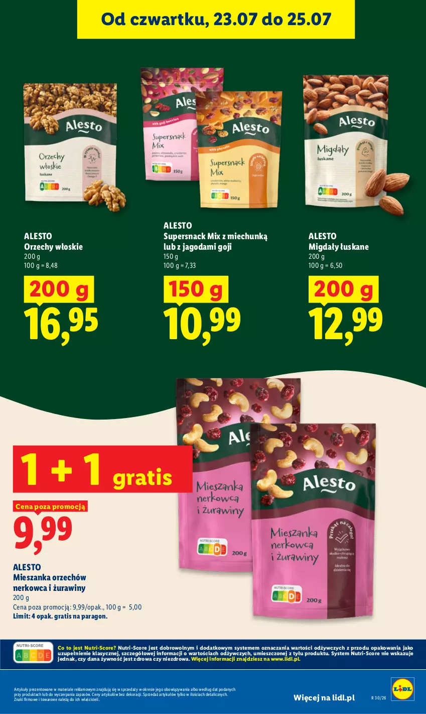 Gazetka promocyjna Lidl - Gazetka ważna od 23.07. do 25.07. - ważna 23.07 do 25.07.2026 - strona 29 - produkty: Gra, Migdały, Migdały łuskane, Orzechy włoskie