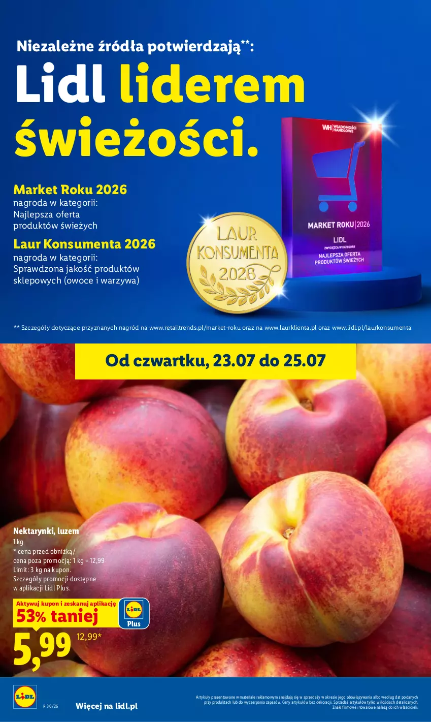 Gazetka promocyjna Lidl - Gazetka ważna od 23.07. do 25.07. - ważna 23.07 do 25.07.2026 - strona 50 - produkty: Laur, Nektar, Owoce, Warzywa