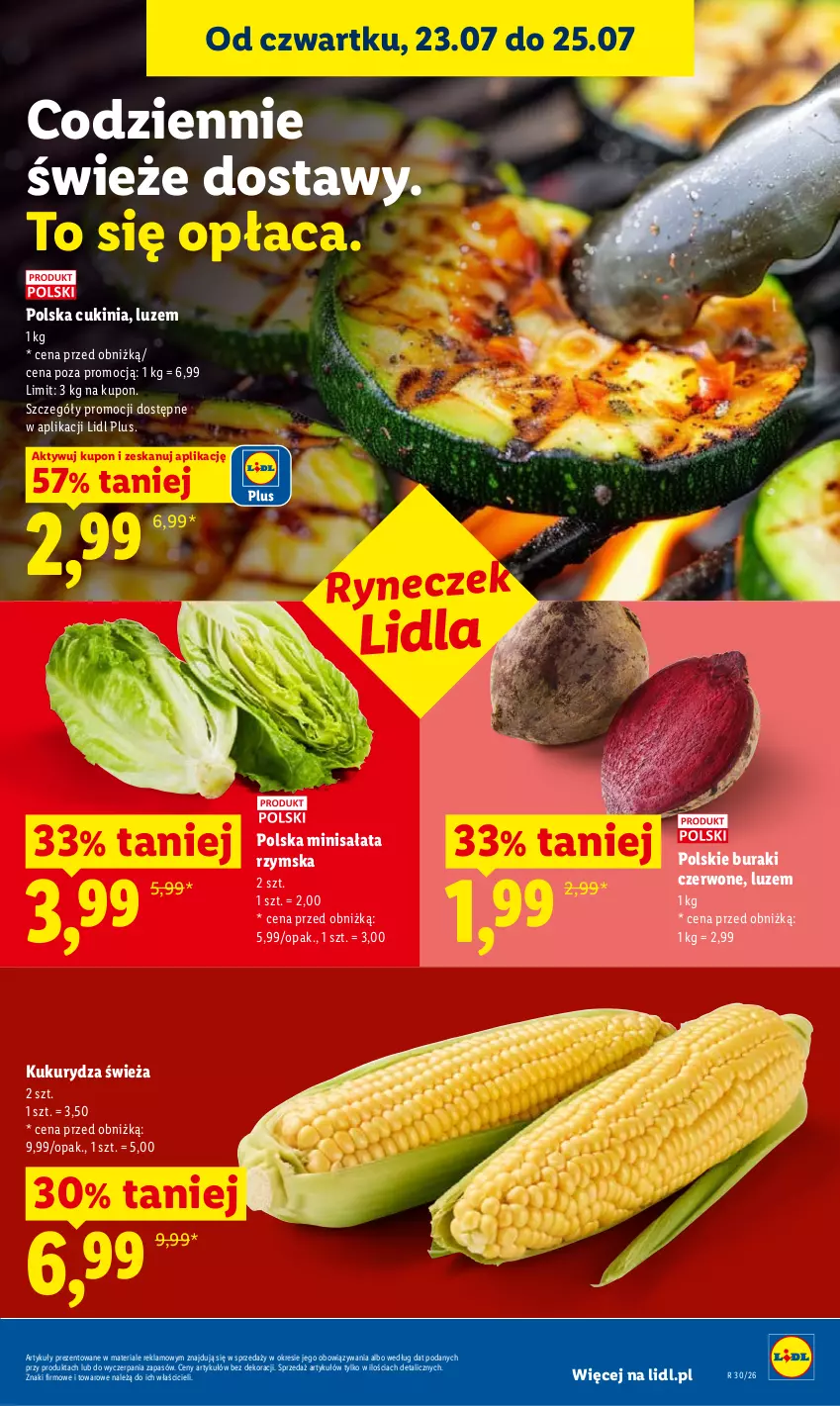 Gazetka promocyjna Lidl - Gazetka ważna od 23.07. do 25.07. - ważna 23.07 do 25.07.2026 - strona 53 - produkty: Buraki, Kukurydza, Sałat