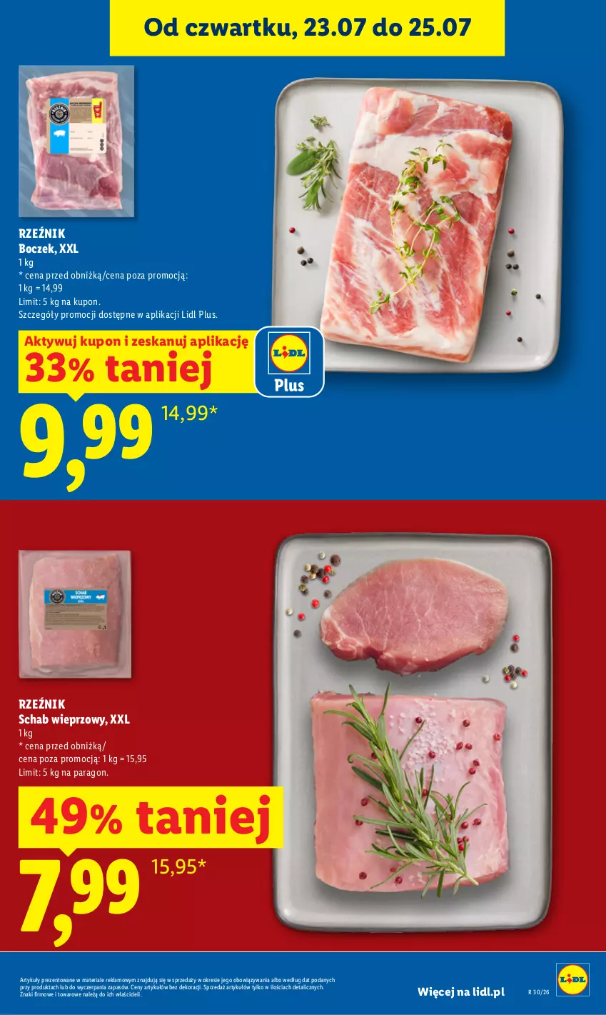 Gazetka promocyjna Lidl - Gazetka ważna od 23.07. do 25.07. - ważna 23.07 do 25.07.2026 - strona 7 - produkty: Boczek, Schab wieprzowy