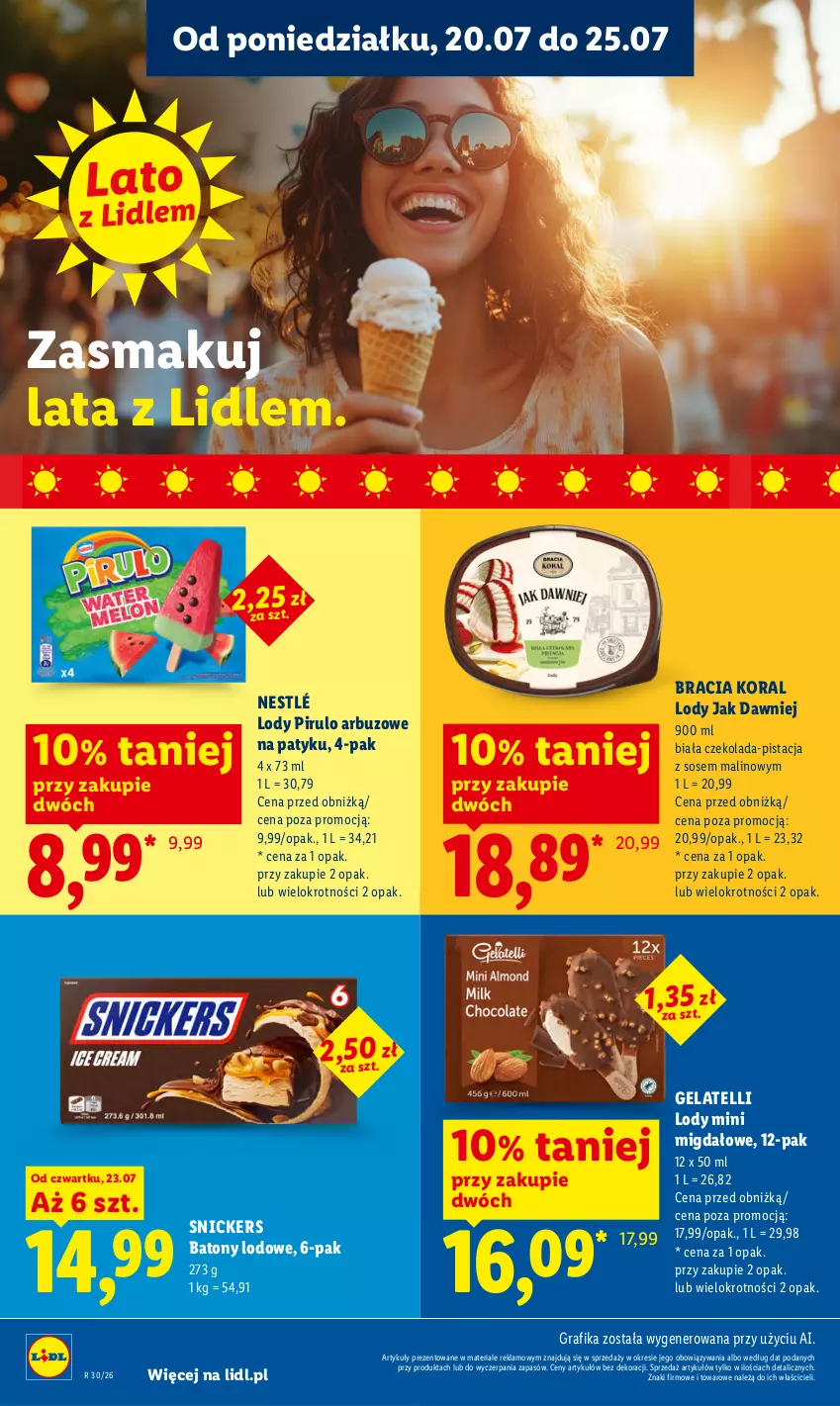 Gazetka promocyjna Lidl - Gazetka ważna od 23.07. do 25.07. - ważna 23.07 do 25.07.2026 - strona 72 - produkty: Arbuz, Baton, Czekolada, Gra, Grafika, Lody, Nestlé, Snickers, Sos