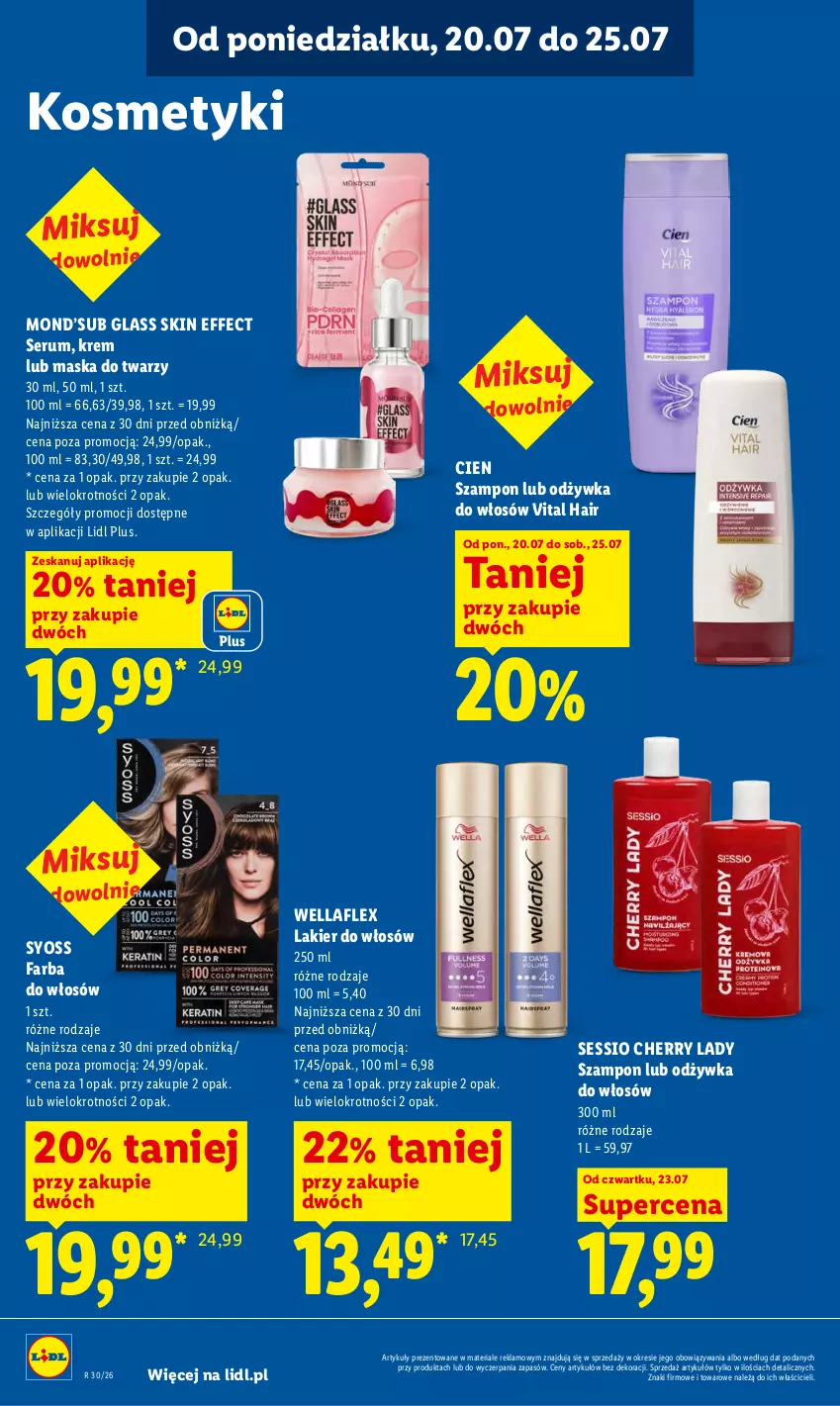 Gazetka promocyjna Lidl - Gazetka ważna od 23.07. do 25.07. - ważna 23.07 do 25.07.2026 - strona 92 - produkty: Fa, Farba do włosów, Lakier, Lakier do włosów, Maska, Maska do twarzy, Odżywka, Rum, Ser, Serum, SESSIO, Syoss, Szampon, Wella, Wellaflex