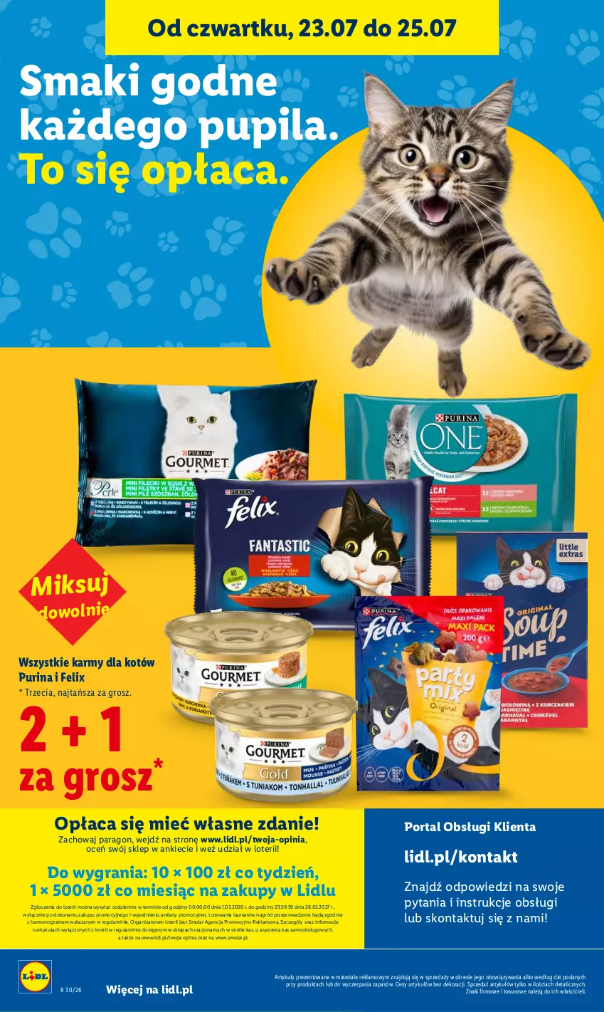Gazetka promocyjna Lidl - Gazetka ważna od 23.07. do 25.07. - ważna 23.07 do 25.07.2026 - strona 96 - produkty: Felix, Gra, Laur, Mola, Por, Portal, Pur, Purina