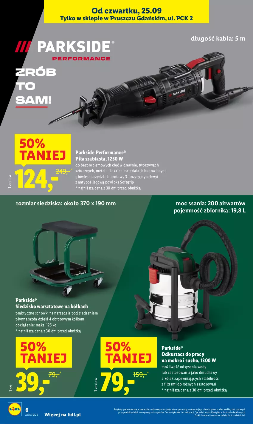 Gazetka promocyjna Lidl - Lidl w Pruszczu Gdańskim - ważna 25.09 do 04.10.2025 - strona 6 - produkty: Odkurzacz, Parkside, Siedzisko