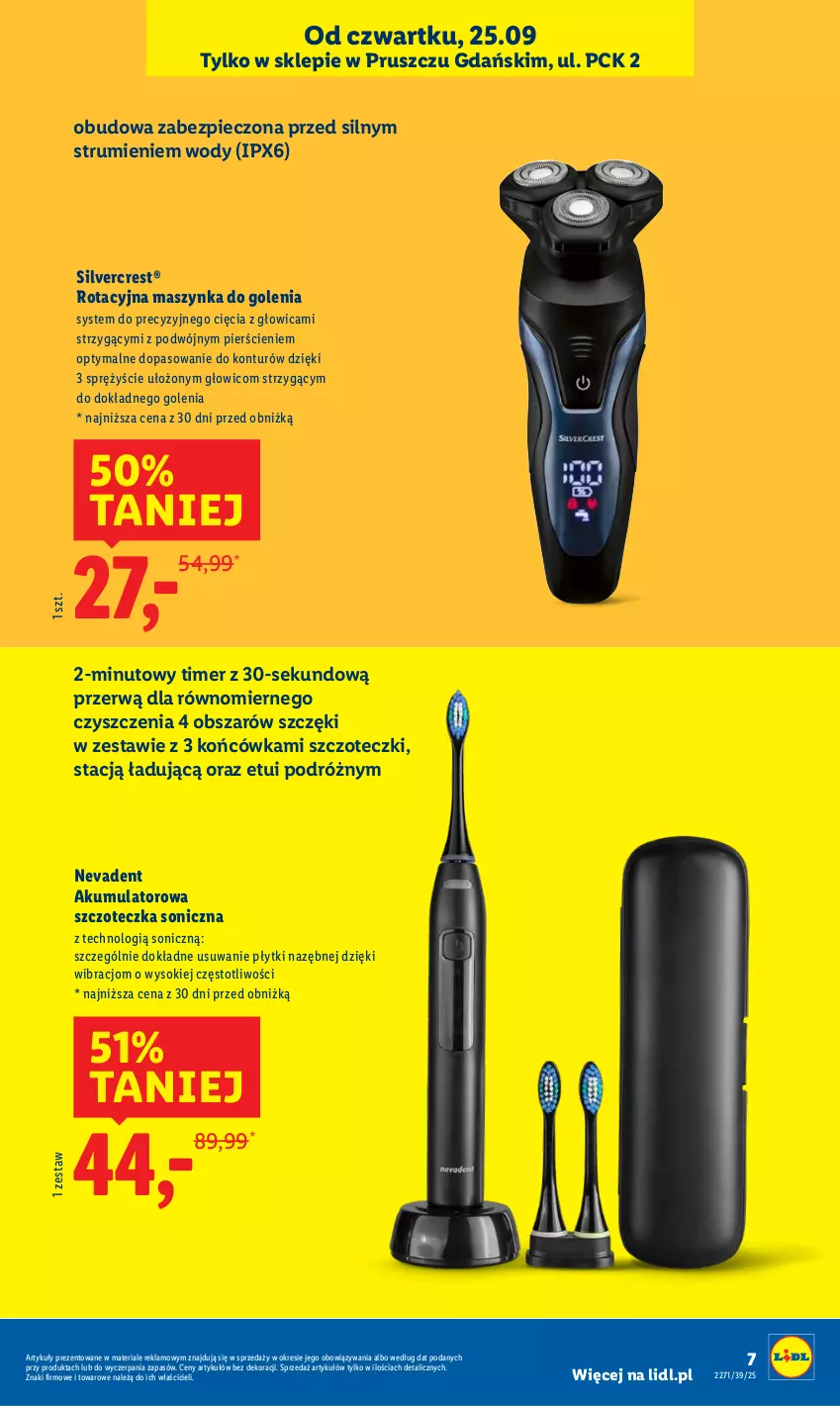 Gazetka promocyjna Lidl - Lidl w Pruszczu Gdańskim - ważna 25.09 do 04.10.2025 - strona 7 - produkty: Akumulator, Maszynka, Maszynka do golenia, Piec, Rum, Silvercrest, Sok, Szczoteczka, Szczoteczka soniczna, Szynka