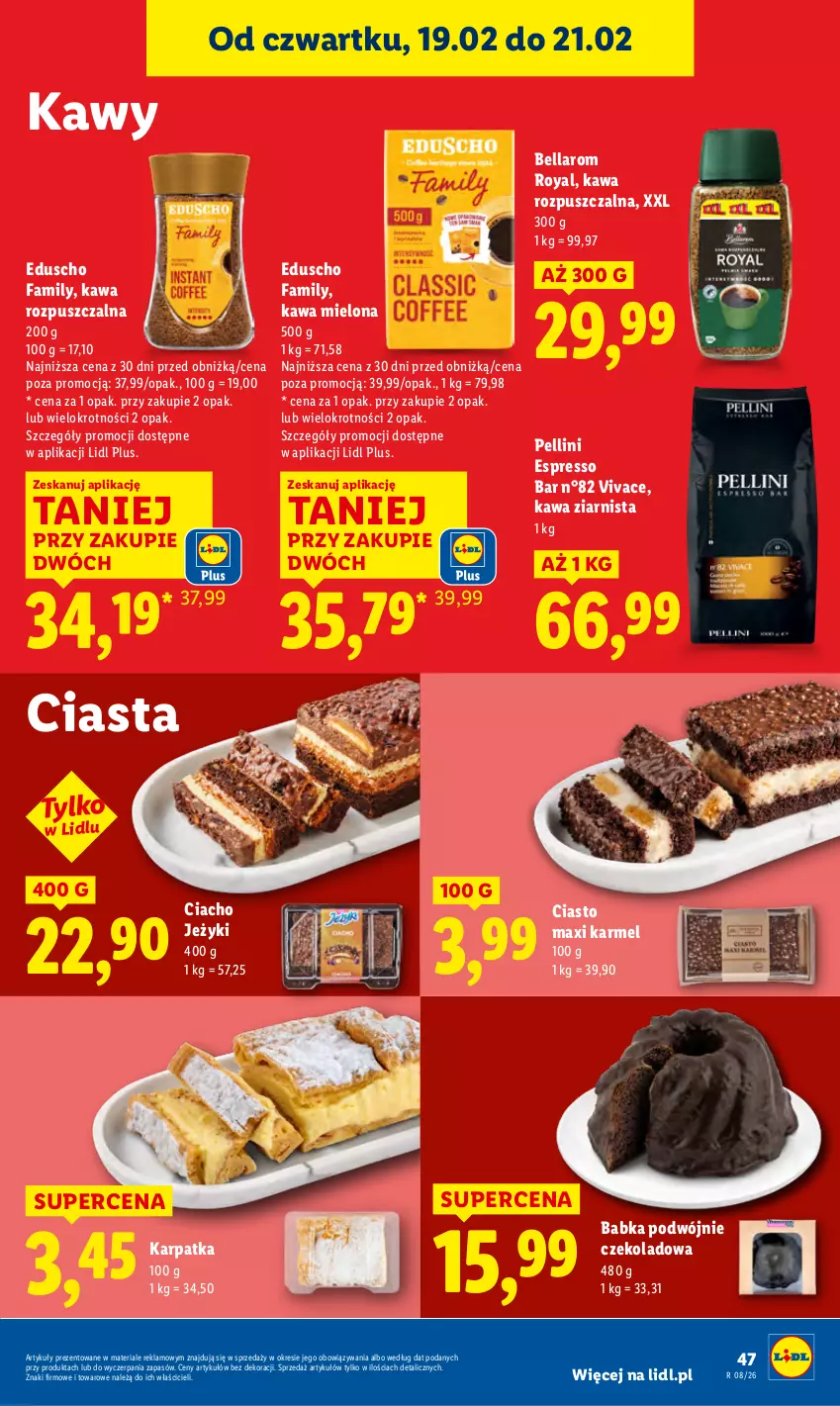 Gazetka promocyjna Lidl - GAZETKA - ważna 19.02 do 21.02.2026 - strona 47 - produkty: Babka, Bell, Bella, Fa, Jeżyki, Karp, Kawa, Kawa mielona, Kawa rozpuszczalna, Kawa ziarnista