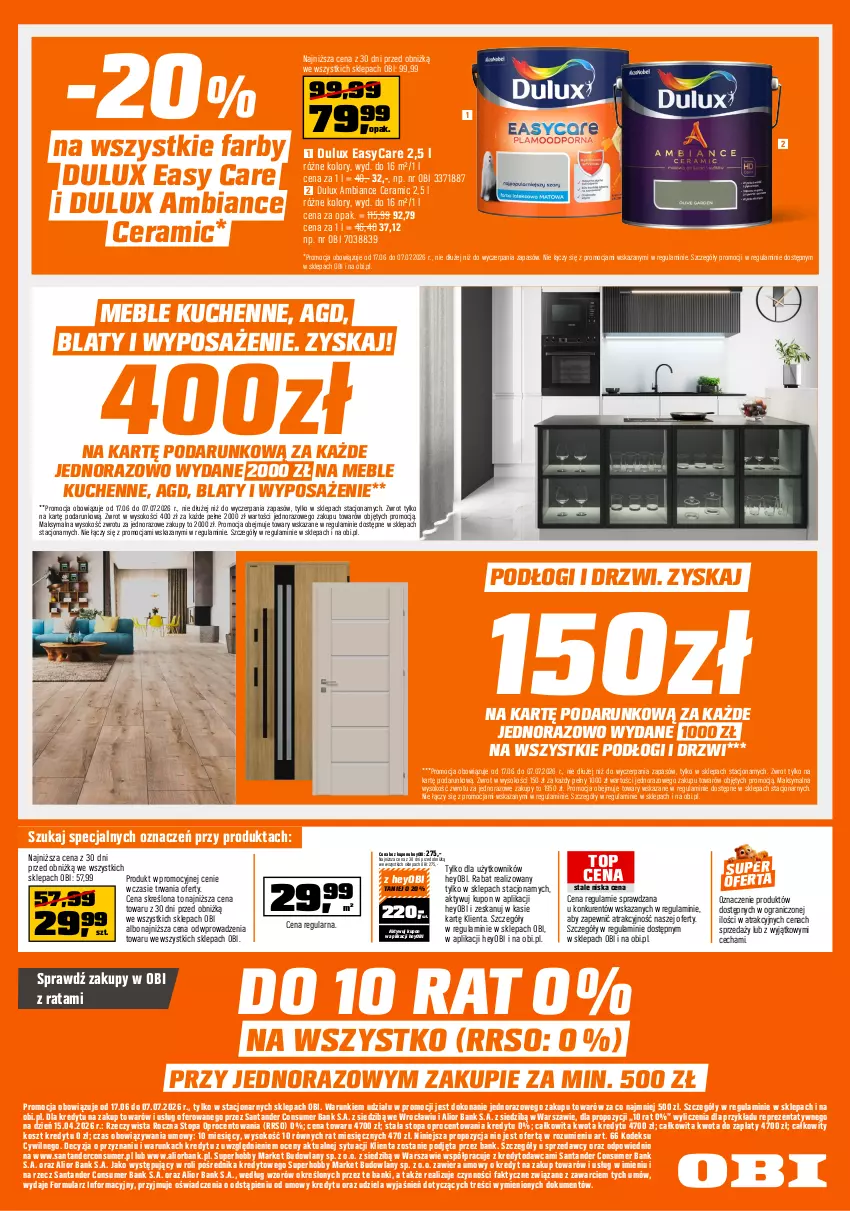 Gazetka promocyjna Obi - Gazetka OBI - ważna 17.06 do 07.07.2026 - strona 16 - produkty: Drzwi, Dulux, Fa, Gra, Hobby, Kosz, Meble, Sok, Sprzedawcy, Top