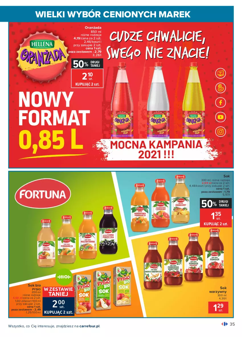 Gazetka promocyjna Carrefour - Gazetka Wielki wybór cenionych marek - ważna 03.05 do 15.05.2021 - strona 35 - produkty: Kosz, Oranżada, Sok