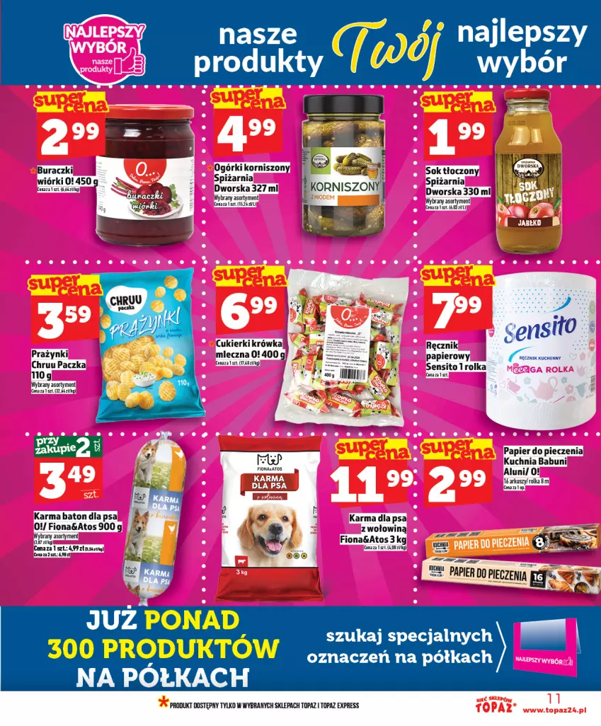 Gazetka promocyjna Topaz - Gazetka - ważna 25.02 do 04.03.2026 - strona 11 - produkty: Babuni, Mus, Piec, Półka, Sok, Top