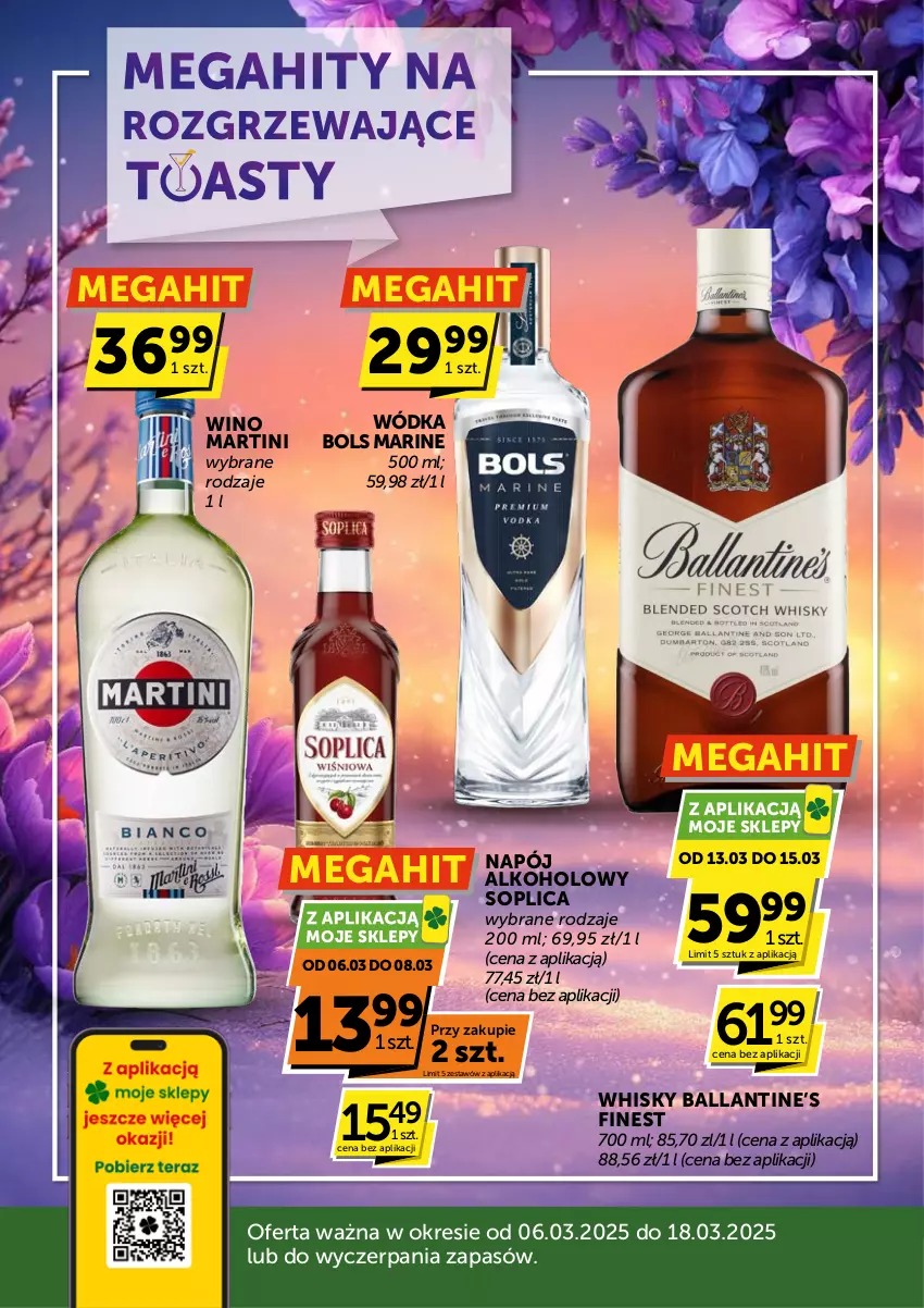 Gazetka promocyjna ABC - ważna 06.03 do 18.03.2025 - strona 1 - produkty: Bols, Martini, Napój, Soplica, Whisky, Wino, Wódka