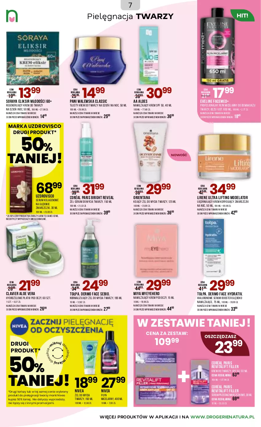 Gazetka promocyjna Drogerie Natura - Gazetka Drogerie Natura - ważna 29.12.2025 do 19.01.2026 - strona 7 - produkty: Aloe vera, Booster, Eveline, Fa, Hydrożelowe płatki pod oczy, Kolagen, Krem do twarzy, Krem pod oczy, Lirene, Makijaż, Mars, Nivea, Płyn micelarny, Rum, Ser, Serum, Tołpa