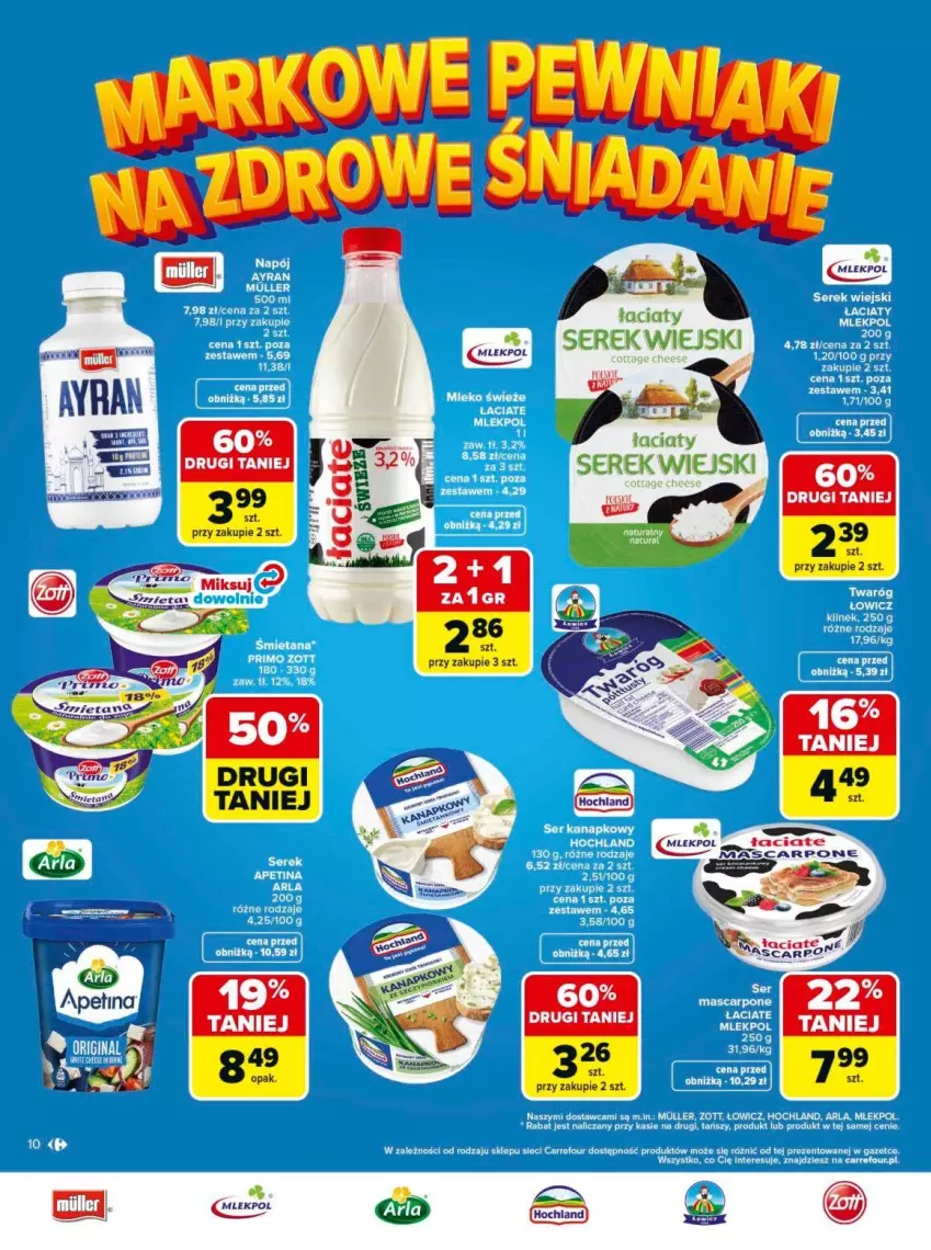 Gazetka promocyjna Carrefour - Gazetka Carrefour, Market Łap markowe pewniaki! - ważna 11.05 do 23.05.2026 - strona 10 - produkty: Feta, LG, Rura, Ser, Serek, Serek wiejski
