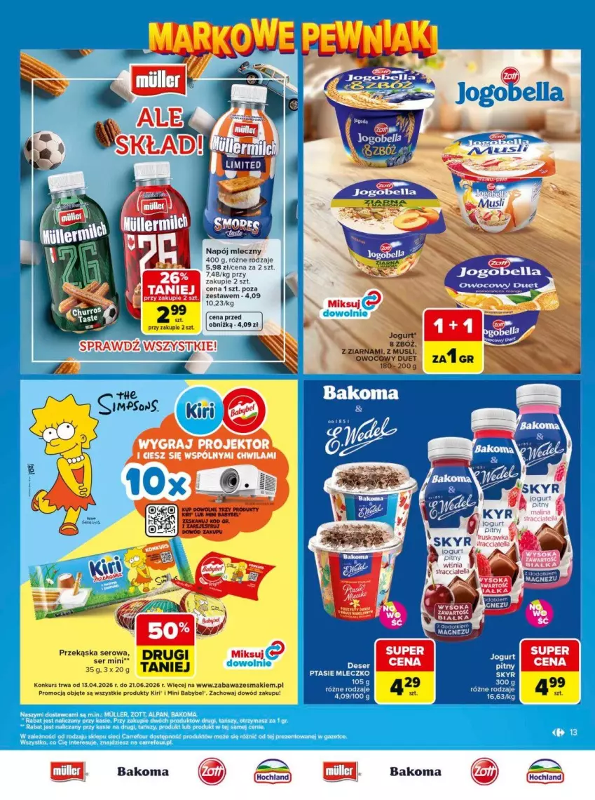 Gazetka promocyjna Carrefour - Gazetka Carrefour, Market Łap markowe pewniaki! - ważna 11.05 do 23.05.2026 - strona 13 - produkty: Bakoma, Gra, Jogurt, Napój, Napój mleczny