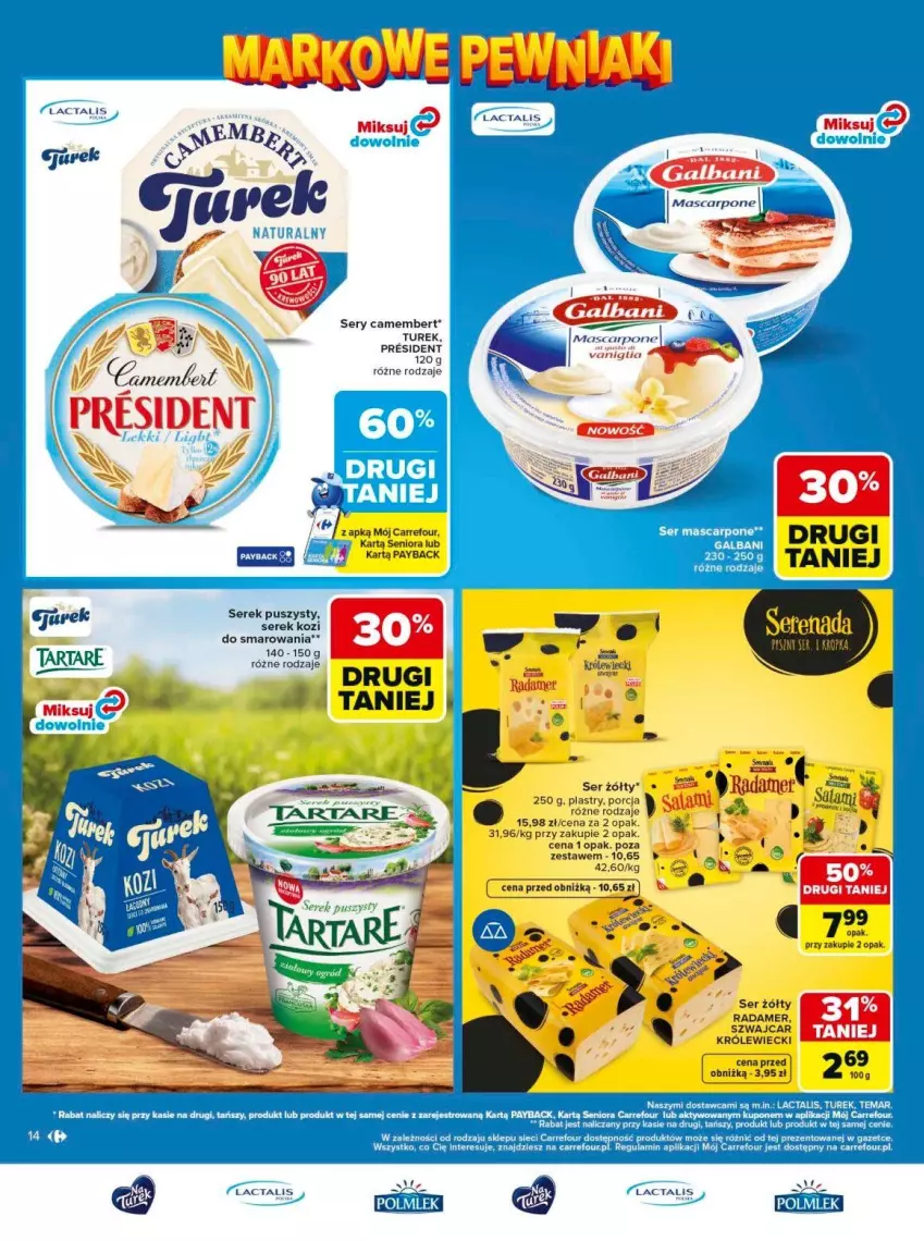 Gazetka promocyjna Carrefour - Gazetka Carrefour, Market Łap markowe pewniaki! - ważna 11.05 do 23.05.2026 - strona 14 - produkty: Camembert, Mascarpone, Ser, Serek, Serek puszysty