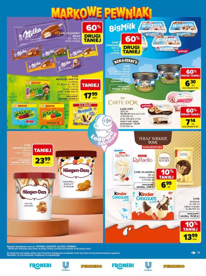 Gazetka promocyjna Carrefour - Gazetka Carrefour, Market Łap markowe pewniaki! - ważna 11.05 do 23.05.2026 - strona 19 - produkty: Fa, Lody