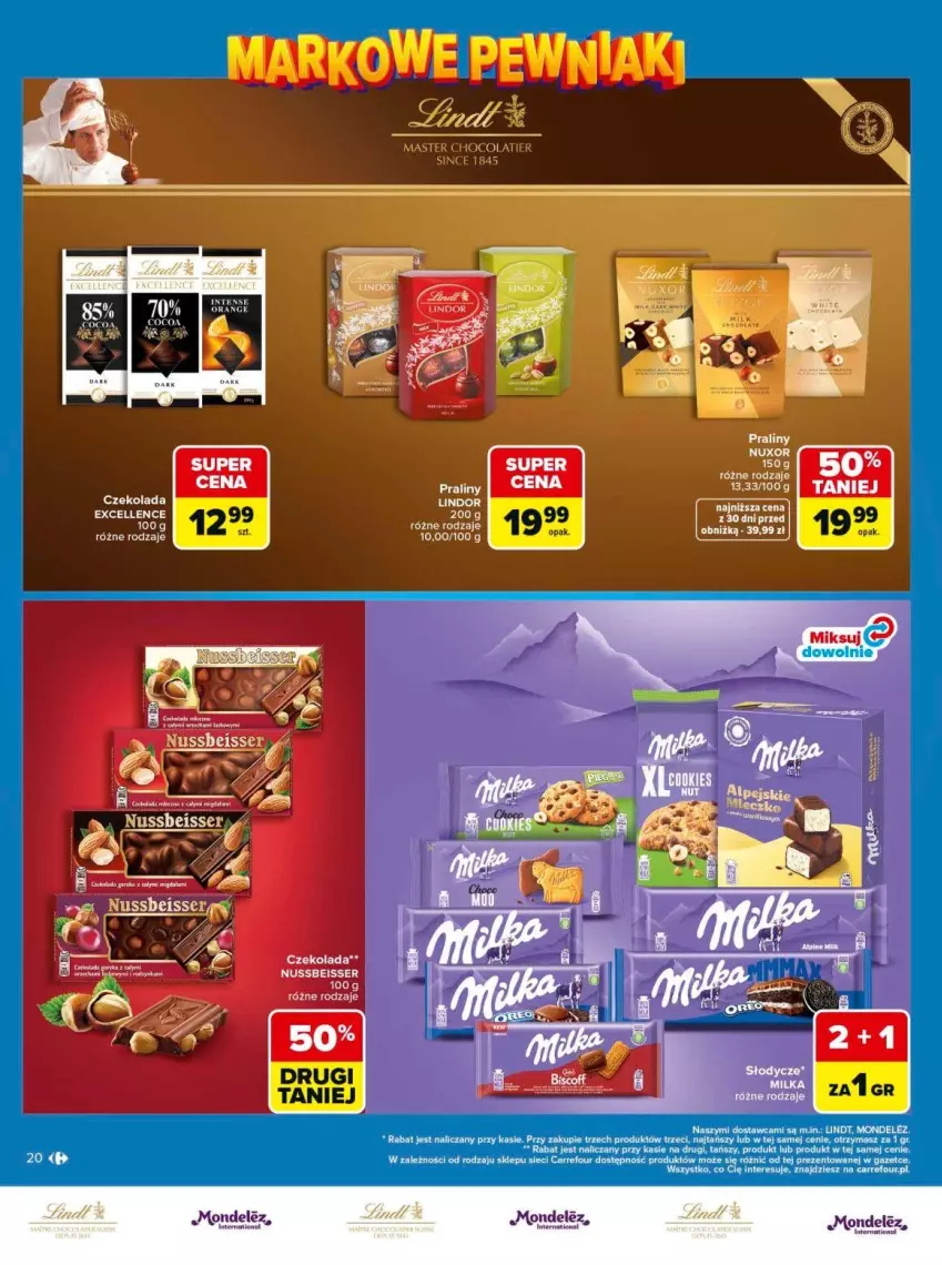 Gazetka promocyjna Carrefour - Gazetka Carrefour, Market Łap markowe pewniaki! - ważna 11.05 do 23.05.2026 - strona 20 - produkty: AEG, Czekolada, Fa, Lindor, Lindt, Praliny, Ser