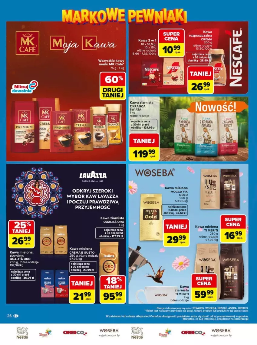 Gazetka promocyjna Carrefour - Gazetka Carrefour, Market Łap markowe pewniaki! - ważna 11.05 do 23.05.2026 - strona 26 - produkty: BIC, Kawa, Kawa mielona, Kawa ziarnista, Lavazza, Woseba