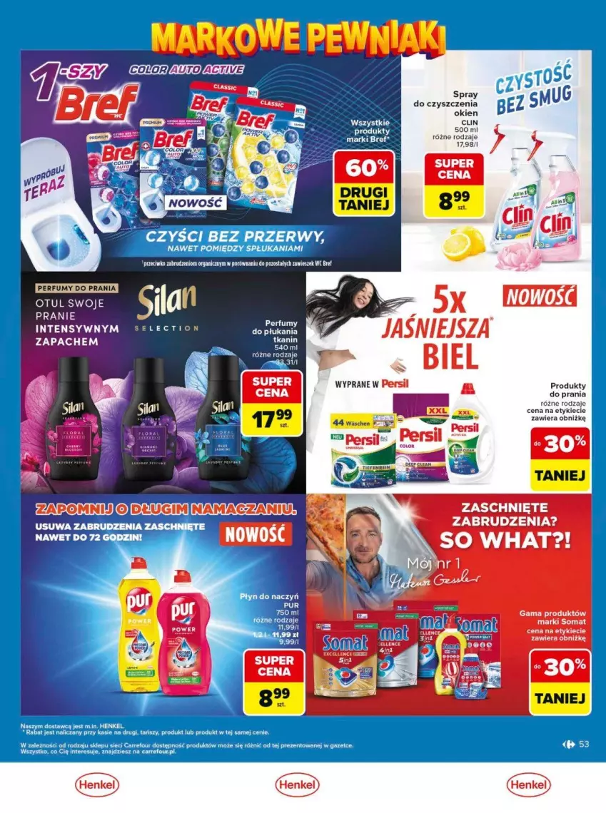 Gazetka promocyjna Carrefour - Gazetka Carrefour, Market Łap markowe pewniaki! - ważna 11.05 do 23.05.2026 - strona 53 - produkty: Bref, Clin, Perfum, Por, Somat, Spray do czyszczenia