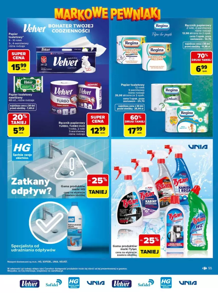 Gazetka promocyjna Carrefour - Gazetka Carrefour, Market Łap markowe pewniaki! - ważna 11.05 do 23.05.2026 - strona 55 - produkty: Gin, Papier, Ręcznik, Rolki, Tytan