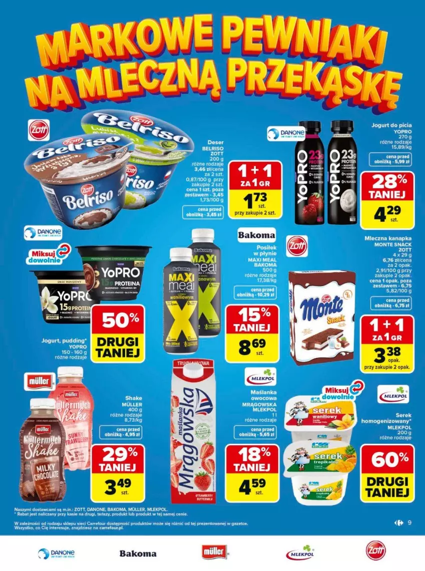 Gazetka promocyjna Carrefour - Gazetka Carrefour, Market Łap markowe pewniaki! - ważna 11.05 do 23.05.2026 - strona 9 - produkty: Bakoma, Danone