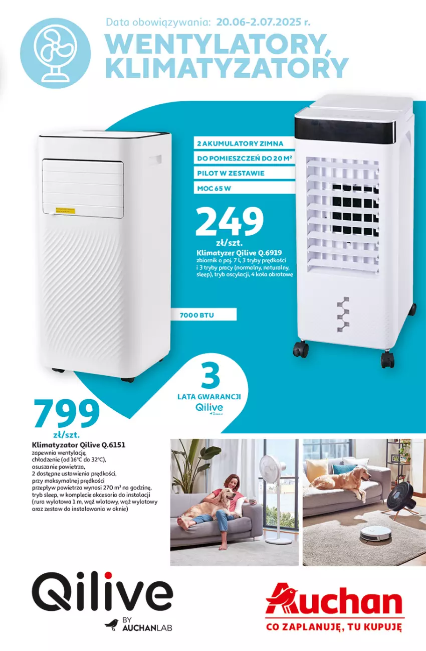 Gazetka promocyjna Auchan - Wentylatory Hipermarket - ważna 20.06 do 02.07.2025 - strona 1 - produkty: Akumulator, Rura