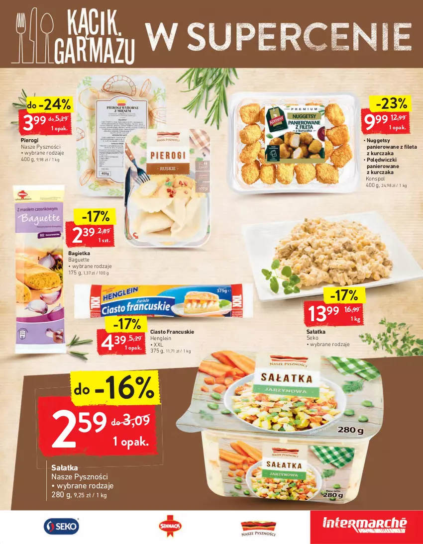 Gazetka promocyjna Intermarche - Dzień babci i dziadka - ważna 19.01 do 25.01.2021 - strona 19 - produkty: Bagietka, Ciasto francuskie, Kurczak, Pierogi, Polędwiczki panierowane, Sałat, Sałatka, SEKO