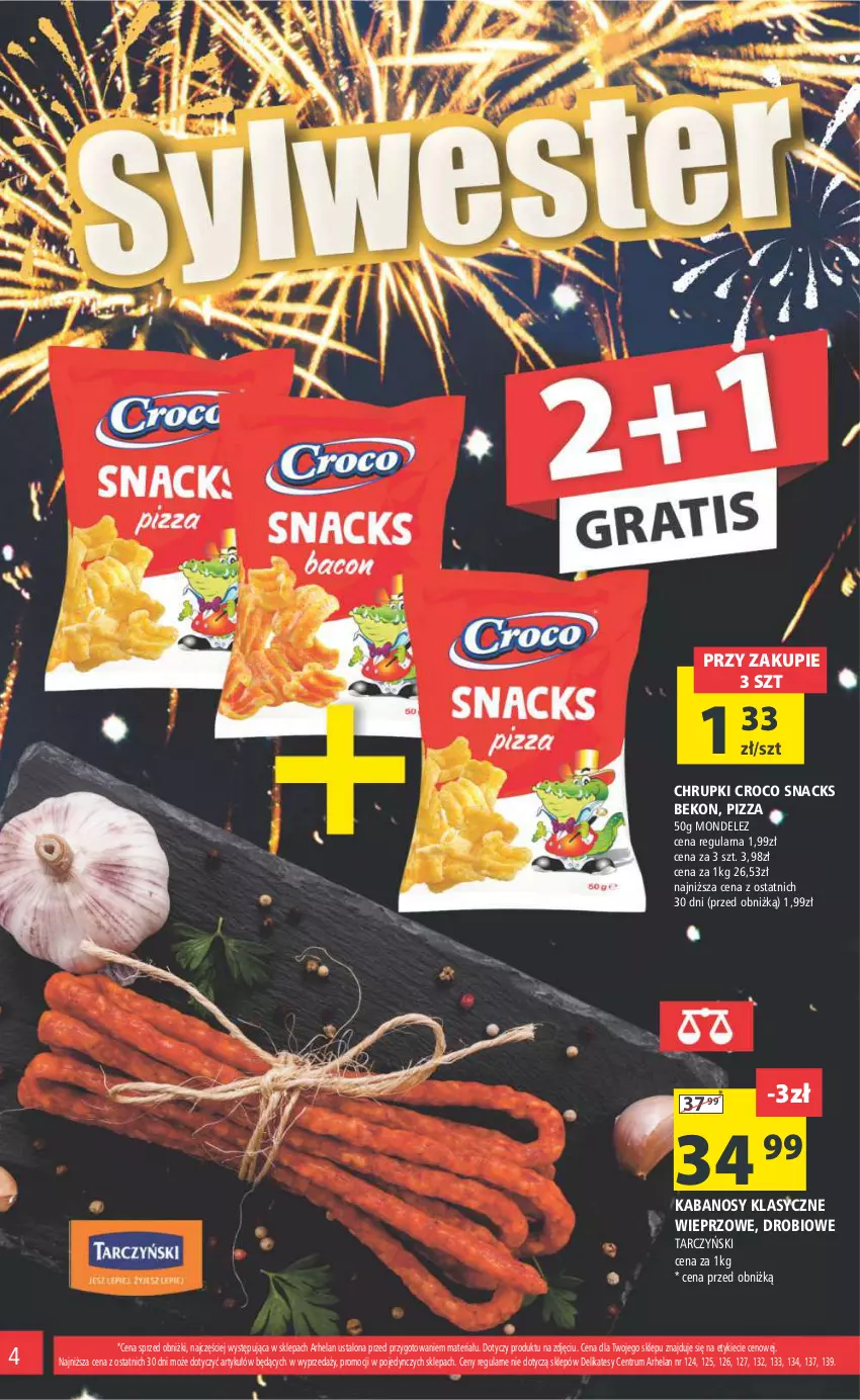 Gazetka promocyjna Arhelan - Gazetka - ważna 29.12.2023 do 07.01.2024 - strona 4 - produkty: Beko, Chrupki, Kabanos, Pizza, Rum, Tarczyński