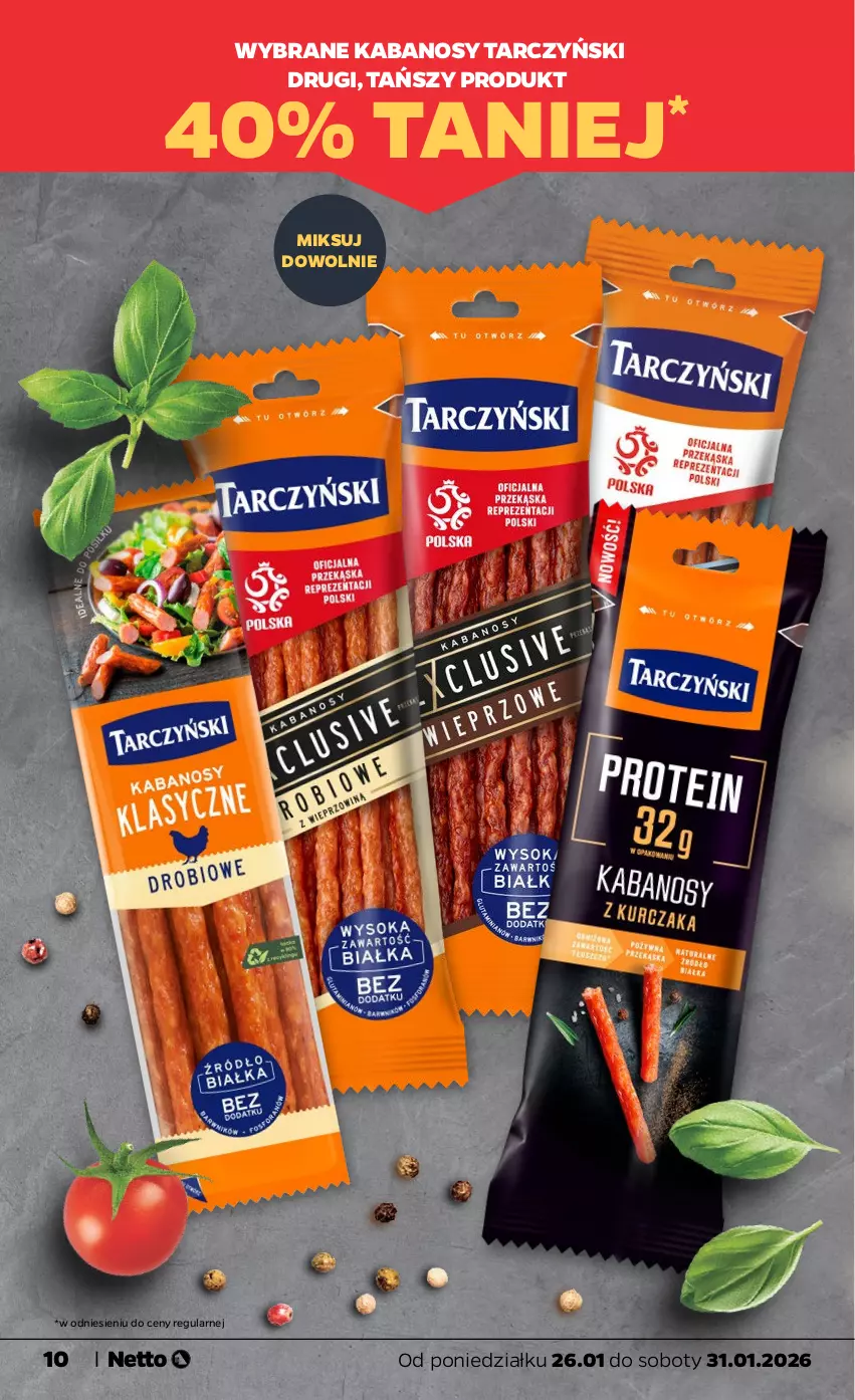 Gazetka promocyjna Netto - Od Poniedziałku - ważna 26.01 do 31.01.2026 - strona 10 - produkty: Kabanos, Tarczyński