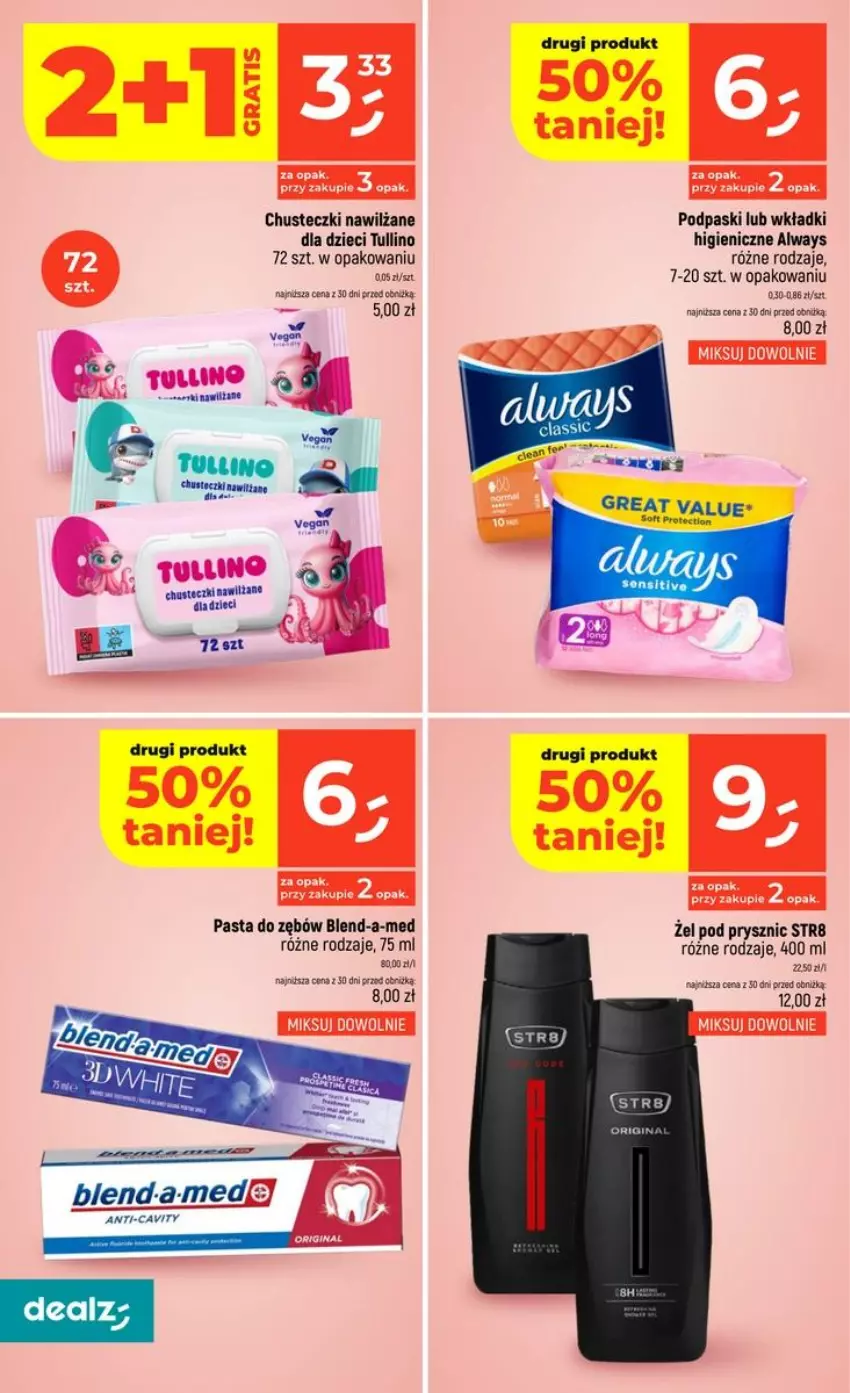 Gazetka promocyjna Dealz - NOWA GAZETKA - ważna 08.10 do 14.10.2026 - strona 38 - produkty: Always, Blend-a-Med, Chusteczki, Dzieci, Fa, Gin, Pasta do zębów, Podpaski, Str8, Wkładki