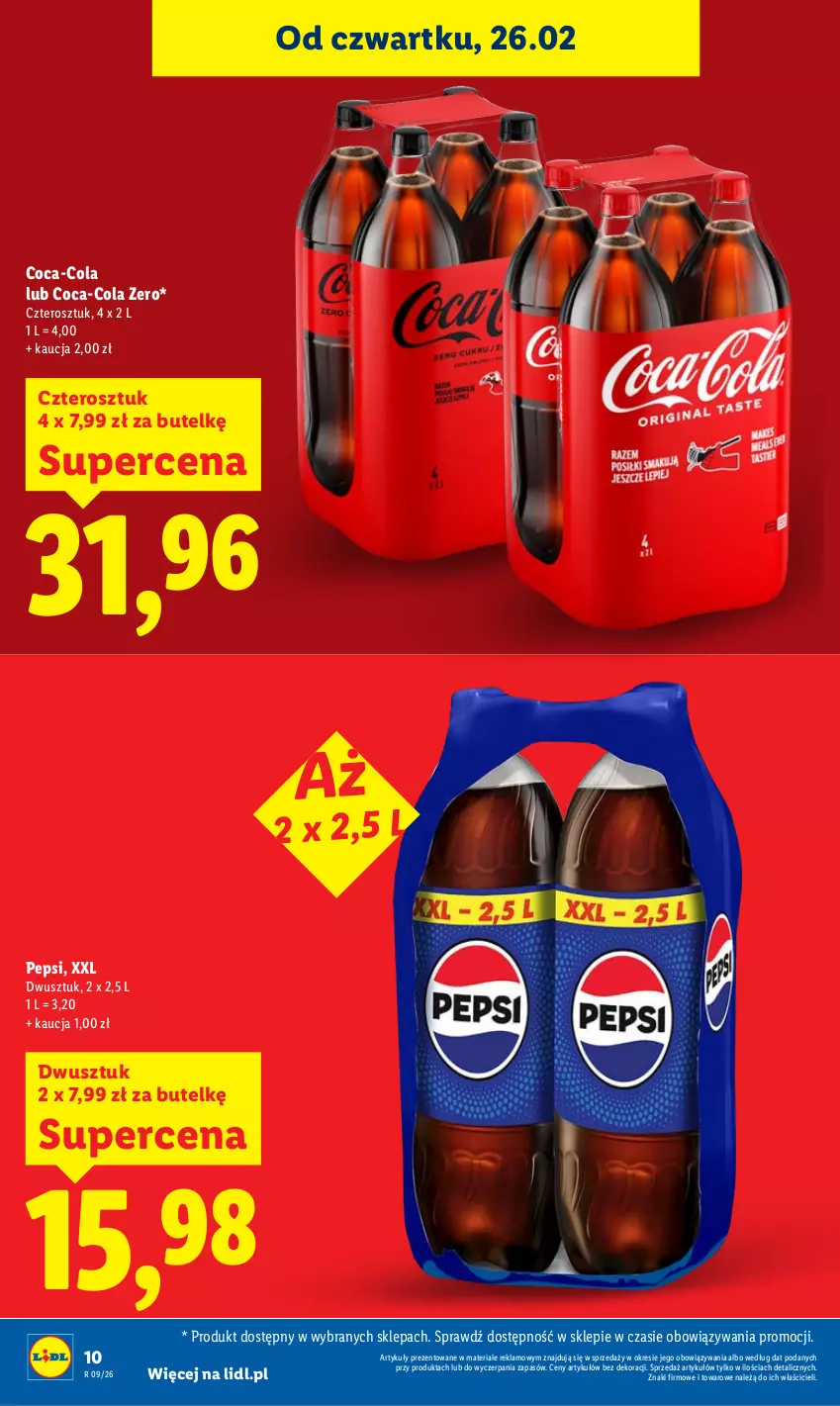 Gazetka promocyjna Lidl - Oferta ważna od 26.02 do 28.02 - ważna 26.02 do 28.02.2026 - strona 10 - produkty: Coca-Cola, Pepsi