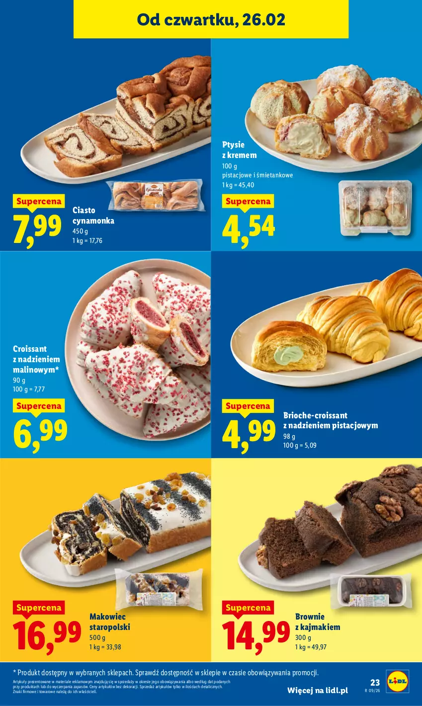 Gazetka promocyjna Lidl - Oferta ważna od 26.02 do 28.02 - ważna 26.02 do 28.02.2026 - strona 23 - produkty: Brownie, Croissant, Makowiec