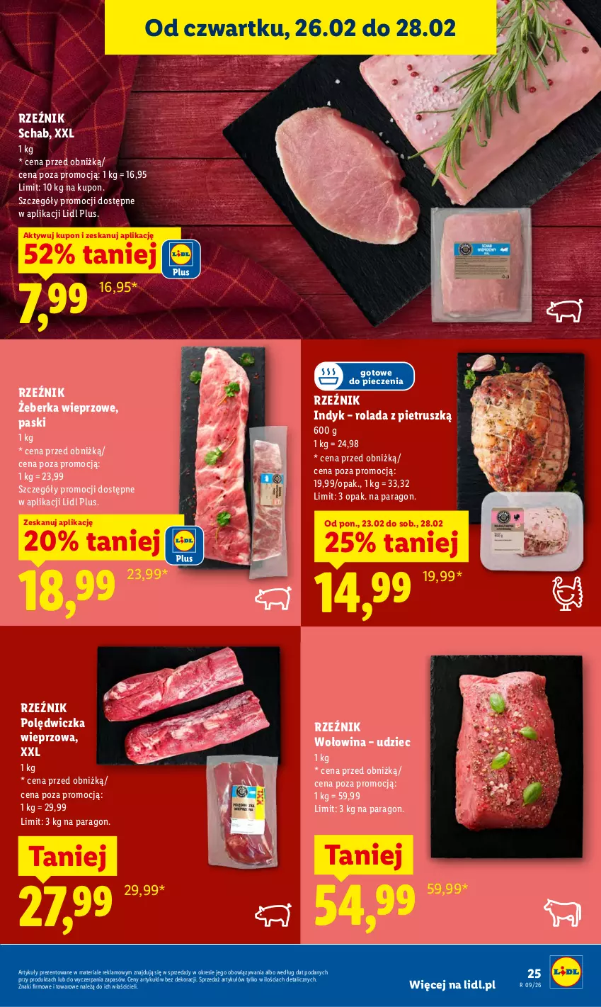 Gazetka promocyjna Lidl - Oferta ważna od 26.02 do 28.02 - ważna 26.02 do 28.02.2026 - strona 25 - produkty: Piec, Polędwiczka wieprzowa, Rolada, Wołowina