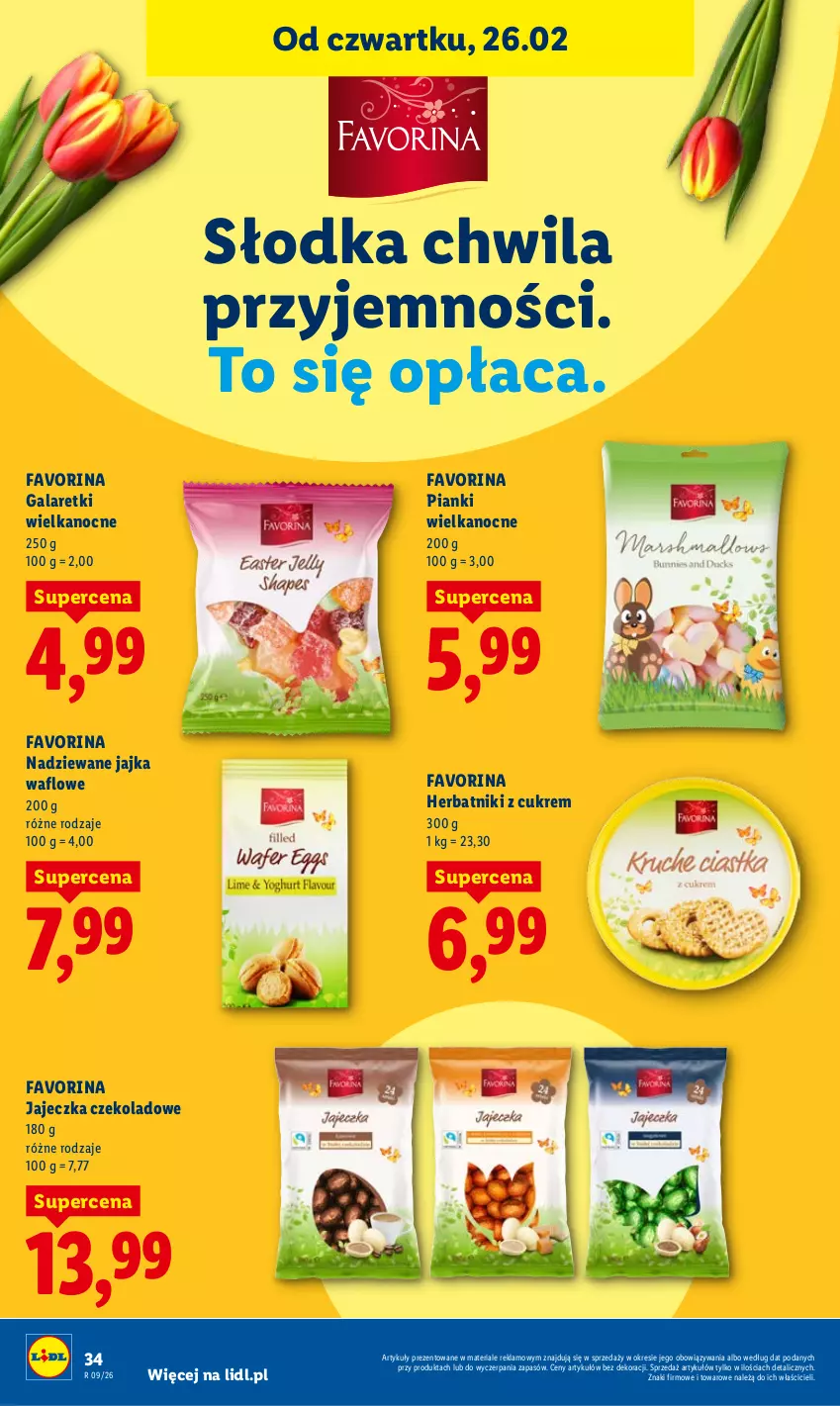 Gazetka promocyjna Lidl - Oferta ważna od 26.02 do 28.02 - ważna 26.02 do 28.02.2026 - strona 34 - produkty: Fa, Gala, Galaretki, Herbatniki, Słodka Chwila