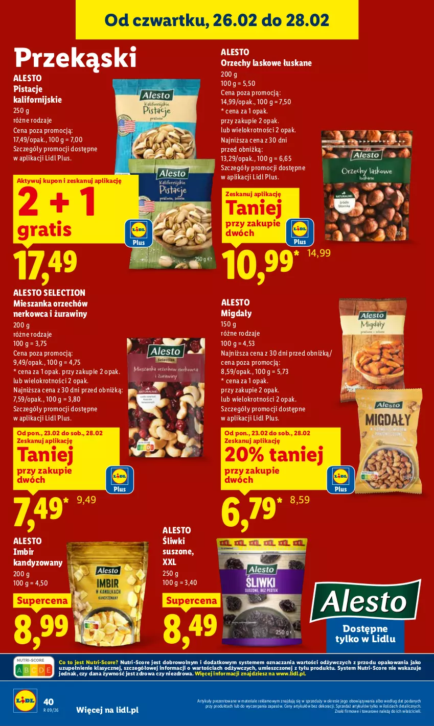 Gazetka promocyjna Lidl - Oferta ważna od 26.02 do 28.02 - ważna 26.02 do 28.02.2026 - strona 40 - produkty: Gra, Imbir, Migdały, Pistacje