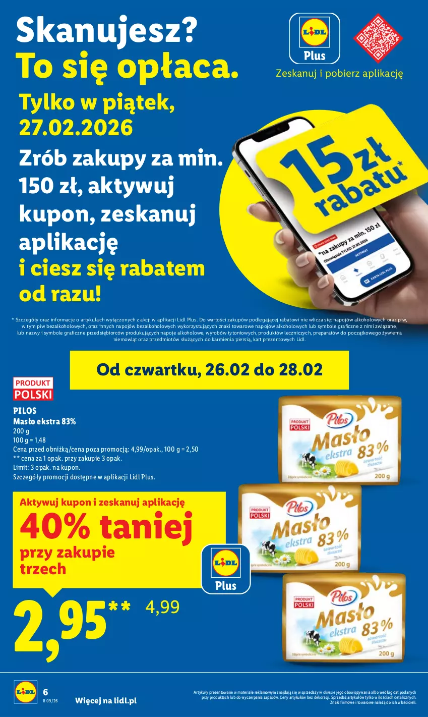 Gazetka promocyjna Lidl - Oferta ważna od 26.02 do 28.02 - ważna 26.02 do 28.02.2026 - strona 6 - produkty: Gra, Karmi, Masło, Napoje, Pilos, Znicz